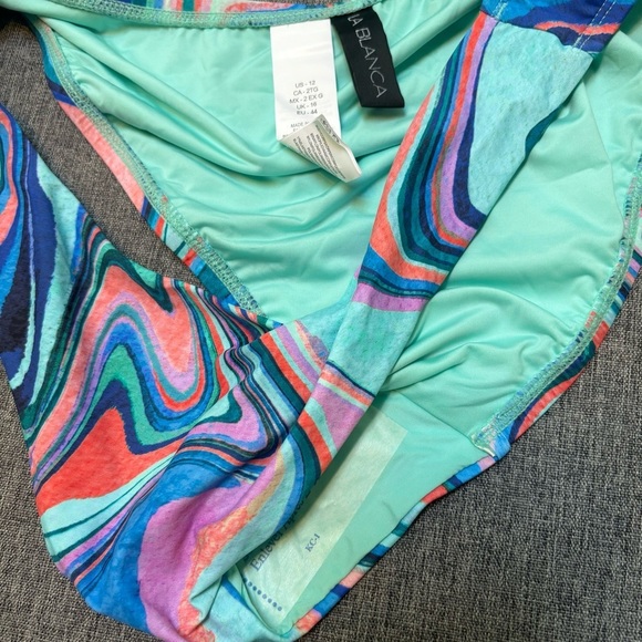 La Blanca Women's Technicolor Side Tab Hipster Bikini Bottom - Picture 5 of 7